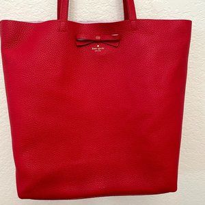 Kate Spade | Red Leather Tote with Bow Detail
